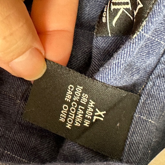 Jos A. Bank Dark Blue Windowpane Dress Shirt Long Sleeve Collared Size XL - Picture 5 of 5